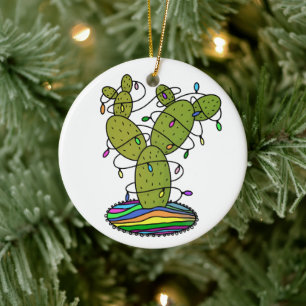 Cactus Christmas Tree Ceramic Tree Decoration