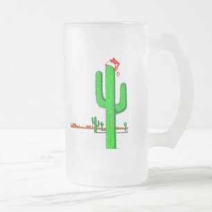 Cactus Christmas Tree - Frosted Glass Mug