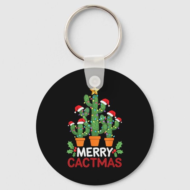 Cactus Christmas Tree Funny Merry Cactmas Cactus M Key Ring (Front)