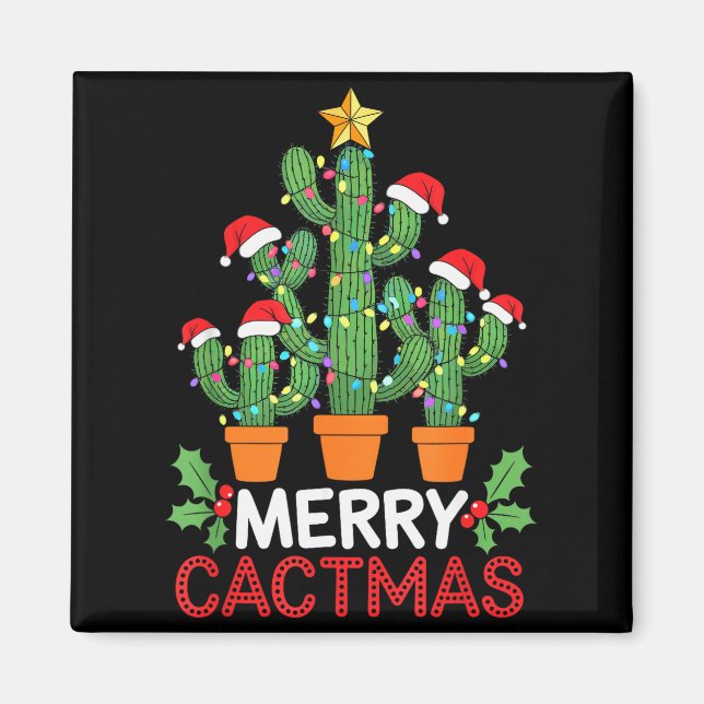Cactus Christmas Tree Funny Merry Cactmas Cactus M Magnet (Front)
