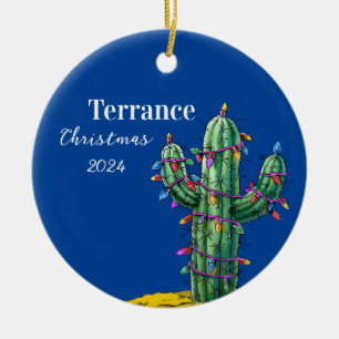 Cactus Christmas Tree Personalized Ornament