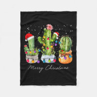 Cactus Christmas Xmas Trees Lights Santa Hat Cactu