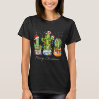 Cactus Christmas Xmas Trees Lights Santa Hat Cactu