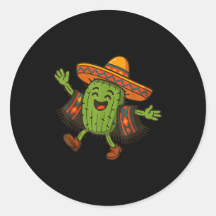 Cactus Cinco De Mayo Sombrero _1 Classic Round Sticker