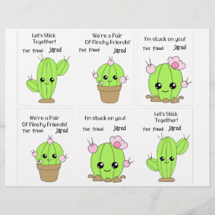 Cactus Class Cards 6 Personalise Name Custom Letterhead