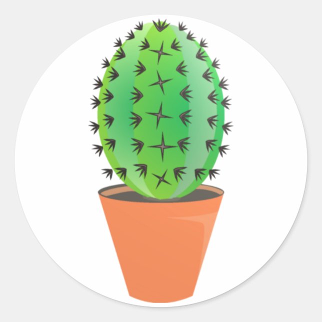 cactus classic round sticker (Front)