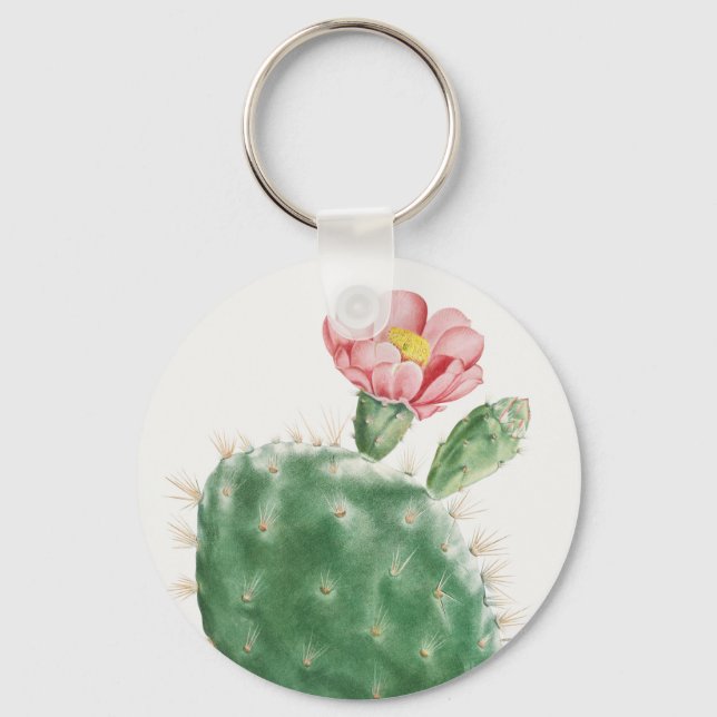 Cactus Cochenillifer, Antique Illustration, 1799  Key Ring (Front)