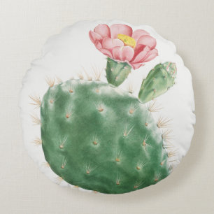 Cactus Cochenillifer, Antique Illustration, 1799  Round Cushion