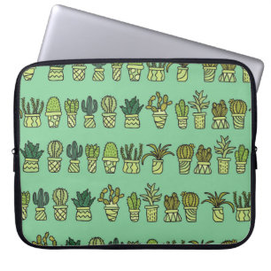 Cactus Collection: Hand-Drawn Doodle Set. Laptop Sleeve