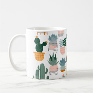 Cactus Collection in Pots Design Coffee Mug