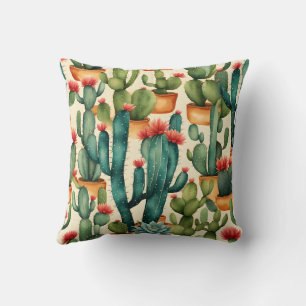 Cactus Colourful Watercolor art  Cushion