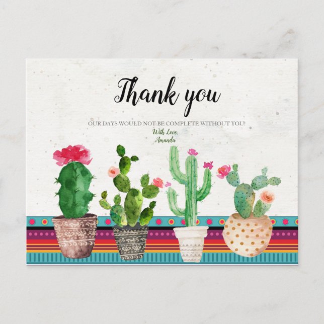 Cactus Couples Shower Thank you card (Front)