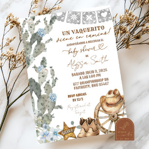 Cactus Cowboy Spanish Vaquerito Baby Shower Invitation