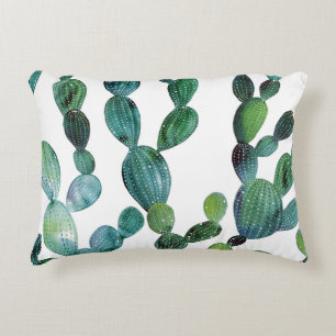 Cactus Craze: Tropical Watercolor Trend Decorative Cushion