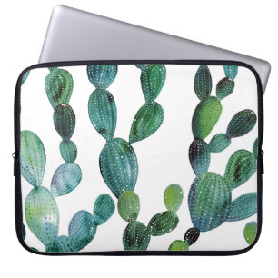 Cactus Craze: Tropical Watercolor Trend Laptop Sleeve