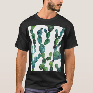 Cactus Craze: Tropical Watercolor Trend T-Shirt
