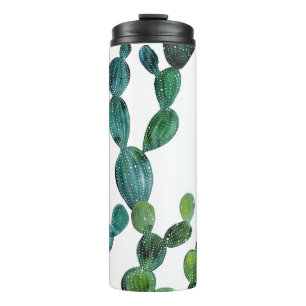 Cactus Craze: Tropical Watercolor Trend Thermal Tumbler