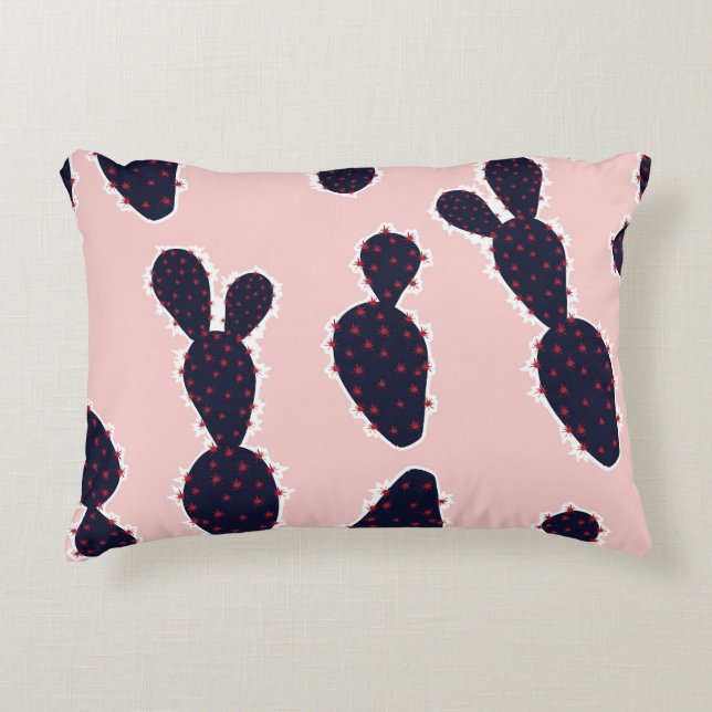 Cactus Cuteness: Sweet Pastel Patterns Decorative Cushion (Front)