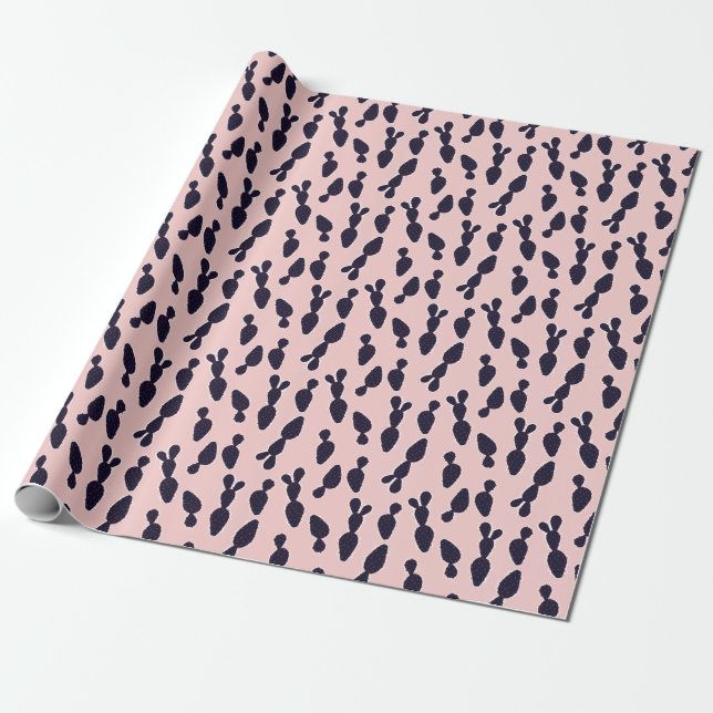 Cactus Cuteness: Sweet Pastel Patterns Wrapping Paper (Unrolled)