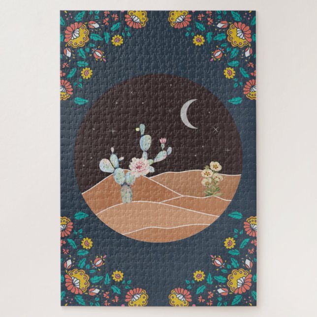 Cactus Desert And Flowers Jigsaw Puzzle (Vertical)