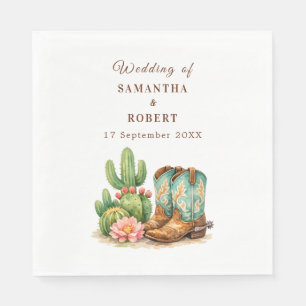 Cactus Desert Arizona Cacti Cowboy Wedding Napkin