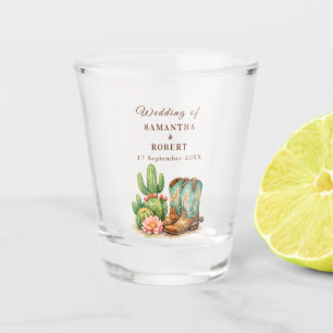Cactus Desert Arizona Cacti Cowboy Wedding Shot Glass