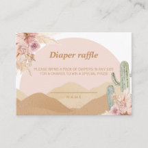 Cactus Desert Arizona Southwestern Diaper Raffle