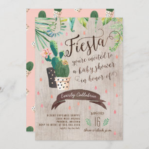 Cactus Desert Baby Shower Invitation