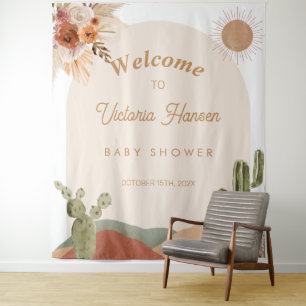 Cactus Desert Baby Shower Southwestern backdrop Tapestry