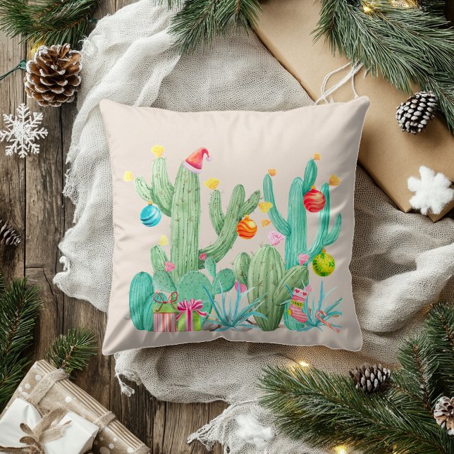 Cactus Desert Holiday Christmas Southwest Decor Cushion (Creator Uploaded)