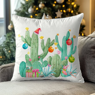 Cactus Desert Holiday Christmas Southwest Decor Cushion