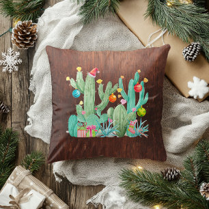 Cactus Desert Holiday Christmas Southwest Western Cushion