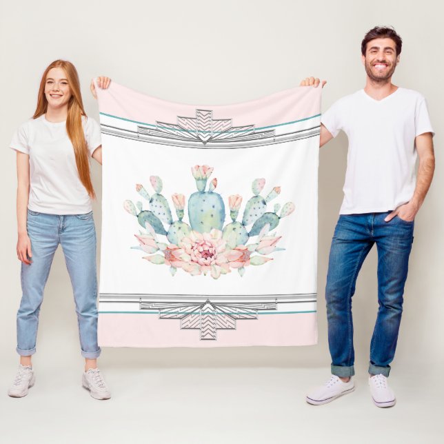 Cactus Desert Southwestern Fleece Blanket (In Situ)