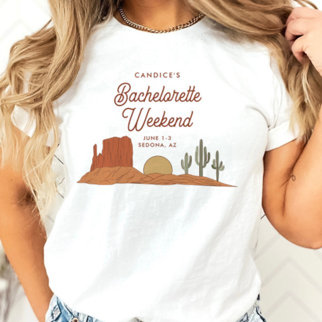 Cactus Desert Themed Bachelorette Party T-Shirt (Creator Uploaded)