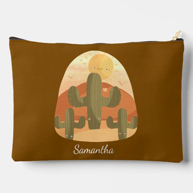 Cactus Desert With Sun Accessory Pouch (Back)
