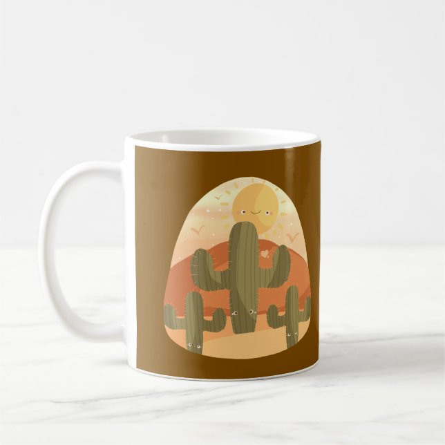 Cactus Desert With Sun Coffee Mug (Left)