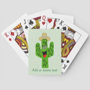 Cactus Design Any Colour Background Playing Cards