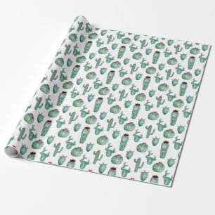 Cactus Design Wrapping Paper, Watercolor Design Wrapping Paper
