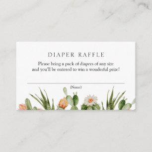 Cactus Diaper Raffle Baby Shower  Enclosure Card