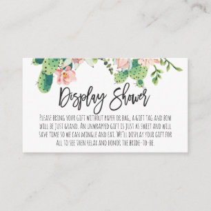 Cactus display shower bridal shower insert card