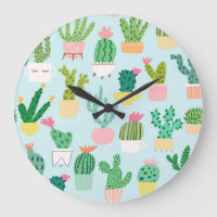 Cactus diversity, vintage seamless background.