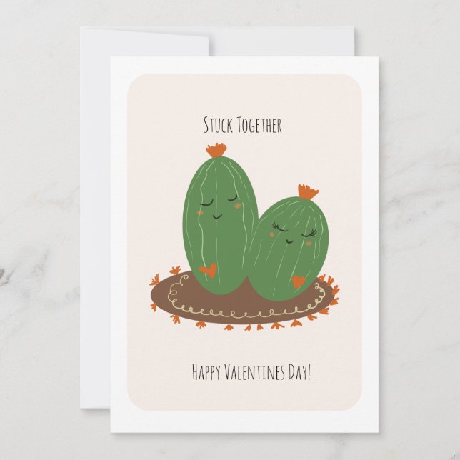 Cactus Doodle Valentines Day  Card (Front)