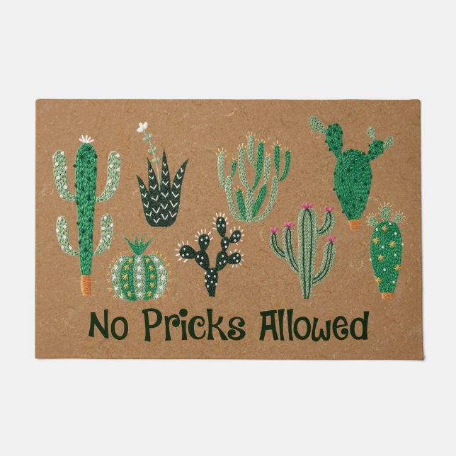 Cactus Doormat,Succulent Lover Mat,Funny Succulent Doormat (Front)