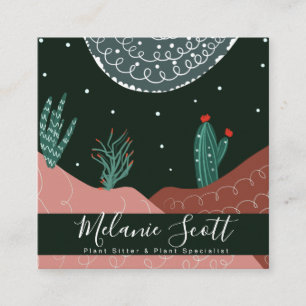 Cactus Dune Illustrated Garden Plant Sitter Botany Square Business Card