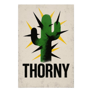 Cactus Écorché and Typo Audacious Poster