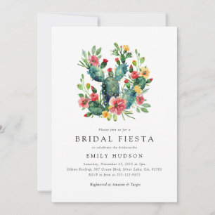 Cactus Elegant Floral Bridal Shower Invitation