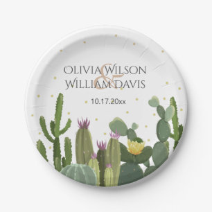 Cactus Elegant Wedding Paper Plate