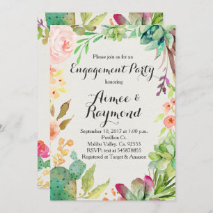 Cactus Engagement Invitations