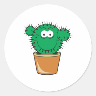 Cactus Face Classic Round Sticker