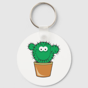 Cactus Face Key Ring